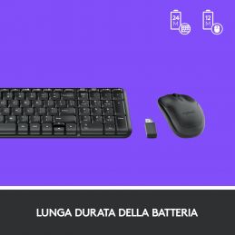 Logitech Wireless Combo MK220 tastiera RF Wireless QWERTY Italiano Nero