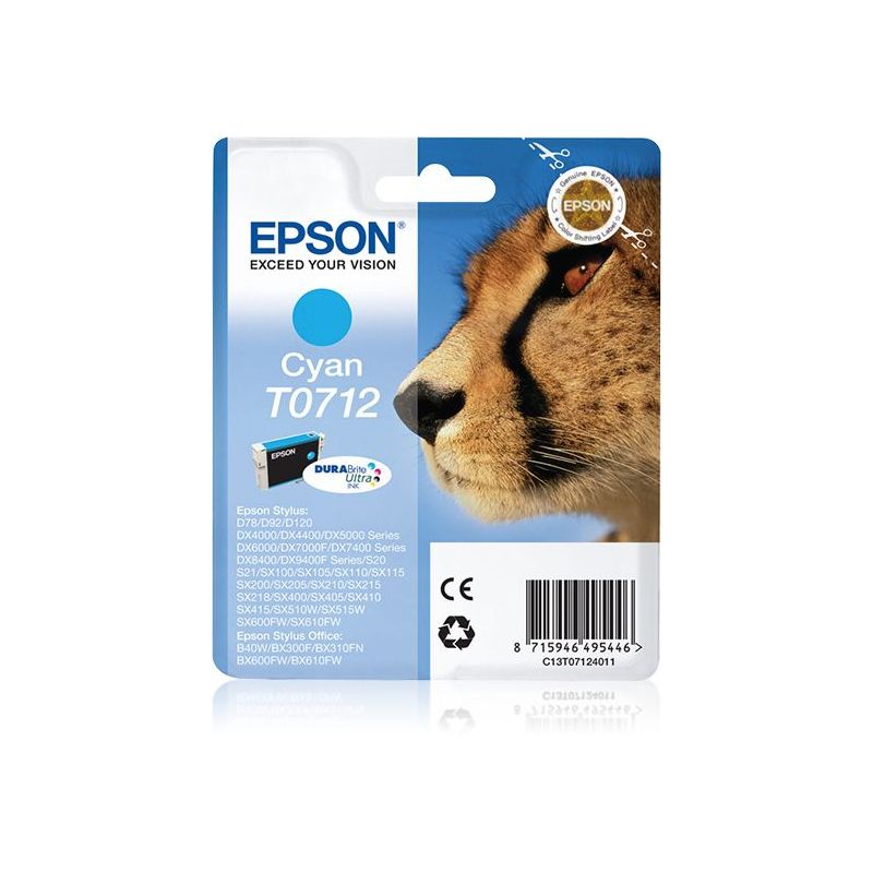 Epson Cheetah Cartuccia di inchiostro Cyan T0712 DURABrite Ultra Ink