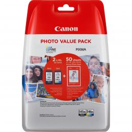 Canon Confezione multipla cartucce d'inchiostro a resa elevata PG-545XL CL-546XL + carta fotografica